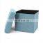 RTS Blue Ottoman Living Room Pouffe, Best Quality Fabric Stool for Bedroom, Amazon Velvet Ottoman