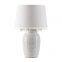 new design of rattan pattern ceramic desk lamp for indoor room