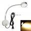 Flexible LED Wall Lamp, 5W Gooseneck Wall Mount Sconce Reading Light With Switch and Plug in Cord for Indoor Room