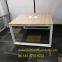 Two person face to face office desk workstation with cabinet