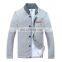 Spring And Autumn Fashion Casual Men's Slim Edition Single Buckle Solid Color Long Sleeve Sweater Collar Jacket