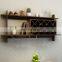 Wall Mount Wooden  Wine Rack Holder  with glass holder and storage shelf
