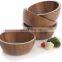 Acacia Wood Large Individual Salad Bowls, Snack Serving Bowls 6 1/2