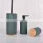 2022 New Design 3 Pieces Polyresin Bamboo Bathroom Accessories Sets