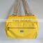 newest style hot waterproof washed fabric material yellow hand bag