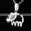High quality stainless steel cute elephant necklace diamond elephant pendant necklace wholesale