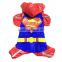 Dog Superman Raincoat with Waterproof Windcoat Material and Mesh Fabric Lining fit for Spring Summer and Early Autumn