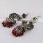 Bring The Heat Oxidized Jhumka Ruby Earring, Oxidized Silver Jewelry, Indian Jewelry Manufacturer