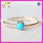 Fashion sterling silver jewelry gemstone stackable wedding band small round turquoise gold ring
