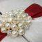 Luxurious silk folio wedding invitations with white gate lid flower lace wedding invitation box&red ribbons&pearl decorations