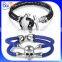 Hot Sale Stainless Steel Exotic handmade North Skull Stingray Bracelet/Arrow Cuff Mens Leather Bracelet Anchor Bracelet