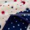 Star and moon printed blanket material plush fur fabric