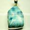 Larimar Uneven Cabochon Gemstone Pendant, 925 Solid Sterling Silver Pendants, Designer Bezel Pendant
