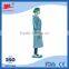 factory price coverall isolation gown PE film gown with knitted cuff