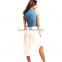 2015 women sleeveless denim shirt dress low skirt dress lace denim shirt women, white lace dress JXQ1250                        
                                                Quality Choice