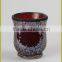 Xmas red glass mosaic candle holder sets