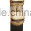 Sleigh bell with real leather strap handing on the door for christmas decoration