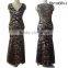New design gold sequins with black mesh ladies dress wholesale women evening dresses