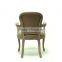 Antique bistro barstool writing table rustic cross back arm dining chair