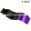 free sample long silk straight Latest OEM design1b purple ombre synthetic hair extension from China