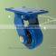 Soft Blue Rubber Wheel Industrial Locking Heavy Duty Caster