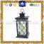 Black plastic candle lantern with led pillar candle