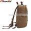 Canvas School Backpack With PU Leather Trim Vintage Rucksack Laptop Satchel Bag Khaki Canvas Backpack Knapsack