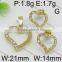 Hot Popular Wholesale Costum Jewelry Made in China Gold Plated Heart Design Products