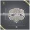 Wholesale Crystal Hanging Ceiling Lamp White Fabric Shade, Living Room and Hotel Ceiling Lamp