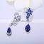 long drop big gemstone jewelry set earrings