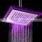 LED Temperature Sensor Color Change 8inch Overhead Shower Rainful Head, ABS 195 LED Flashing Shower Head For Sale