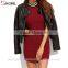 Casual burgundy striped trim ribbed knit bodycon fitted mini dresses for winter autumn