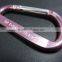 Aluminum silk/pink print climbing button carabiner stocklot