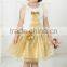 2016 wholesale and factory price golden childhood tutu set with golden headband and pleated the flowers for baby gilrs