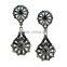 Long blue semi-precious stone pendant women stud earrings korean style crystal rhinestone long hanging earrings for sales 2016