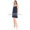 New Fashion Sexy Sleep Tassel Dance Contrast Color Dress Design for Young Ladies