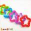 Non Toxic Colorful Open Star Shape Baby Necklace Pandent Teething Ring