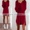 Onen Woman new style leisure loose zipper sweater dress winter dress