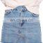 100% Cotton Denim Mini Skirt with Threadbare Hemline