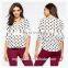 dot print new model scoop neck casual blouse for women wholesale