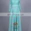 Lace Embroidered Royal Blue Long Sleeves Maxi Evening Dress For Fat Women HMY-CDA041 Ladies Long Evening Party Wear Gown