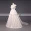 Pink A-line Lace Strapless long tail ball gown wedding dress online