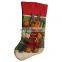 43CM Large 3D Green and Red High Quality Home Decoration Gift Christmas Stockings with Christmas Grass - Reindeer