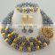 Nigeria beaded jewelry setAfrican wedidng necklaceFushia color jewerly set for lady