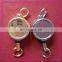 circular chrome plated metal retractable badge holder