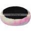 HQP-JJ012 HongQiang Manufacturer wholesale soft plush colorful warm pet dog rainbow bed