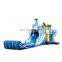 Dolphin Themed Water Bouncing Castle Combo Kids Jumping Castle With Water Slide