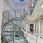 Round stair case/round stairs with glass railing design in Stairs glass step staircase
