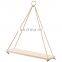 multi tier wood hanging jute rope rack wholesale floating wall shelf brackets