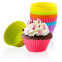 Food Grade free Bpa baking Tools Silicone Multi colors 12pcs Muffin Cup Cake Moulds